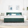 vidaXL Lit à ressorts avec matelas Vert foncé 180 x 200 cm tissu