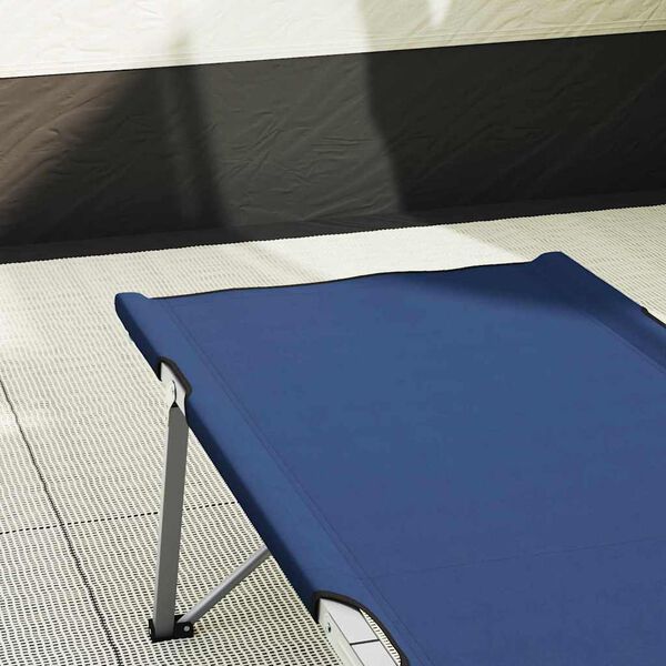 vidaXL Lit de camping pliant 2 pcs Bleu 194 x 62.5 x 42.5 cm