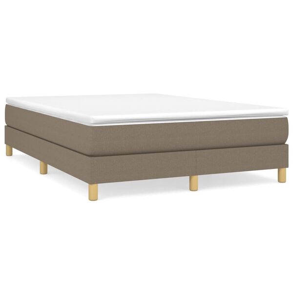 vidaXL Sommier &agrave; lattes de lit avec matelas Taupe 140x190 cm Tissu