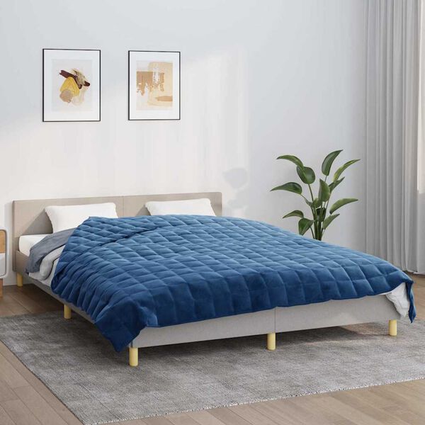 vidaXL Couverture lest&eacute;e Bleu 220x240 cm 11 kg Tissu