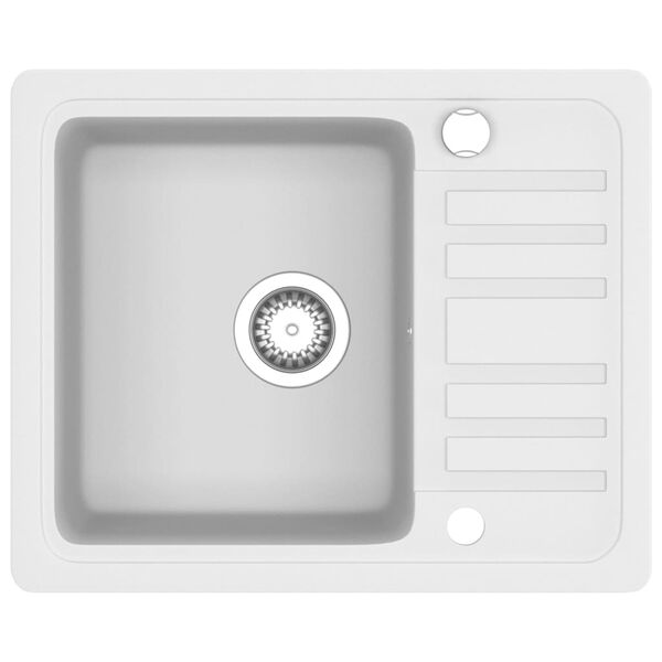 vidaXL &Eacute;vier de cuisine Granit Blanc