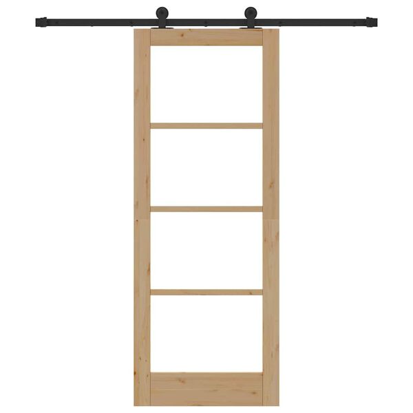 vidaXL Porte coulissante ORKDAL Naturel et Noir 78 x 202 cm