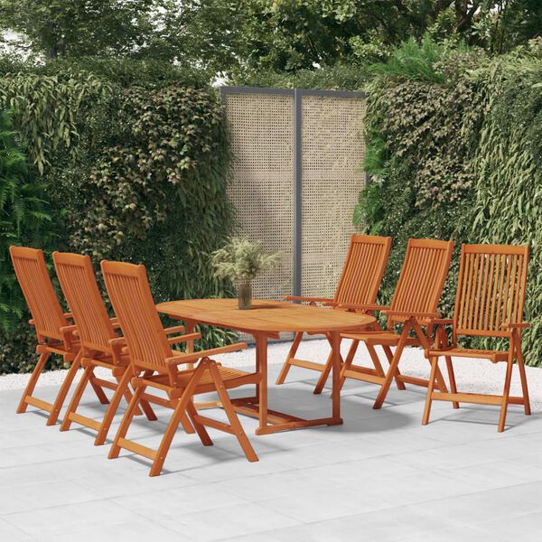 vidaXL Ensemble &agrave; manger de jardin 7 pcs Bois d'eucalyptus massif