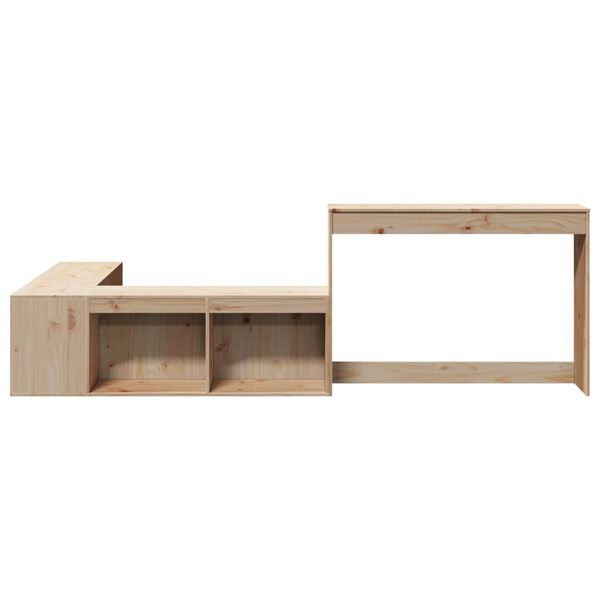 vidaXL Table de chevet avec bureau 232 x 122 x 75 cm Bois de pin massif