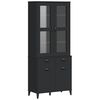 vidaXL Buffet VIKEN noir 80x40x190 cm bois massif de pin