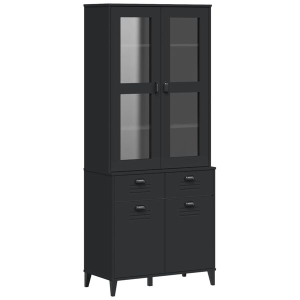 vidaXL Buffet VIKEN noir 80x40x190 cm bois massif de pin