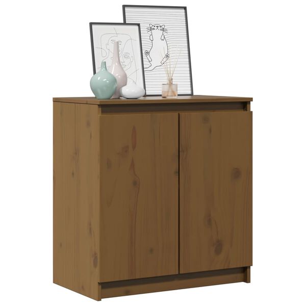 vidaXL Armoire latérale marron miel 60x36x65 cm bois de pin massif