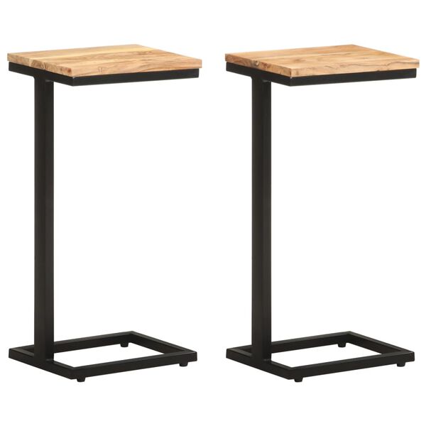 vidaXL Tables d'appoint 2 pcs 31,5x24,5x64,5 cm Bois d'acacia solide