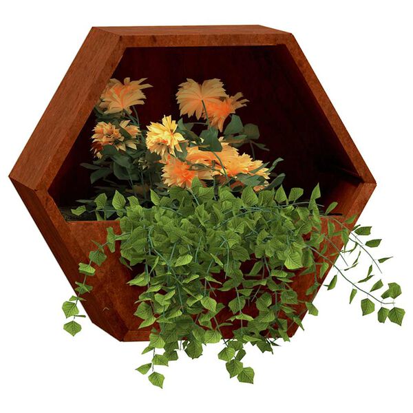 vidaXL Jardini&egrave;res murales 2 pcs Rouill&eacute; Acier corten 30x10x25 cm