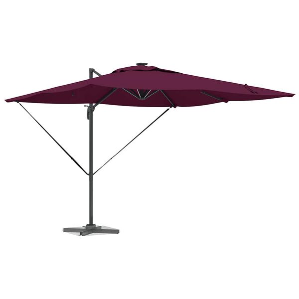 vidaXL Parasol Rouge bordeaux 286 x 285 x 270 cm Aluminium