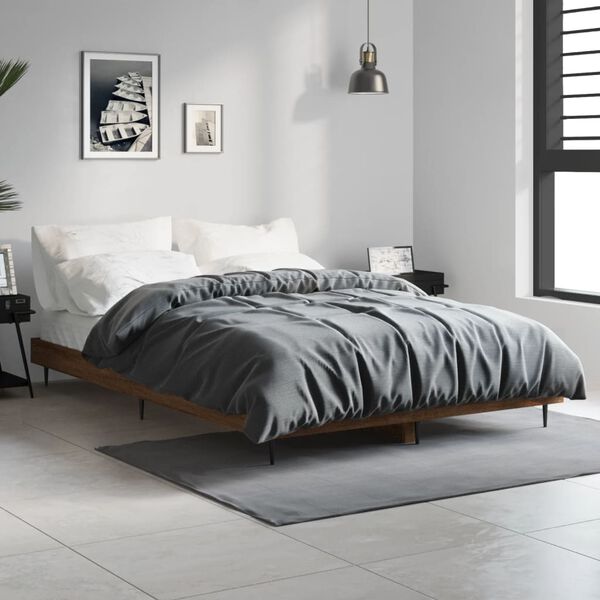 vidaXL Cadre de lit sans matelas ch&ecirc;ne marron 120x190 cm