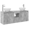 vidaXL Ensemble d'armoire de salle de bain 3 pc Gris b&eacute;ton