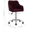 vidaXL Chaise pivotante de bureau Violet Tissu
