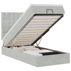 vidaXL Cadre de lit ottoman avec matelas gris clair 80x200 cm velours
