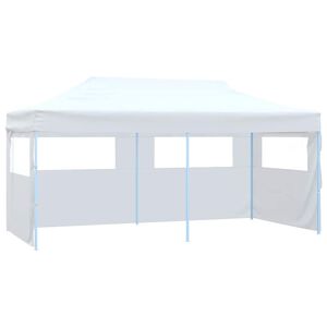 vidaXL Tente de r&eacute;ception pliable avec 4 parois 3x6 m Acier Blanc