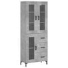 vidaXL Buffet haut Gris b&eacute;ton 69,5x34x180 cm Bois d'ing&eacute;nierie