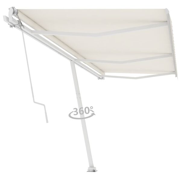 vidaXL Auvent automatique sur pied 600x350 cm Cr&egrave;me
