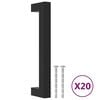 vidaXL Poign&eacute;es d'armoire 20 pcs noir 128 mm acier inoxydable