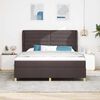 vidaXL Lit &agrave; ressorts avec matelas gris fonc&eacute; 90x190 cm Marron fonc&eacute;