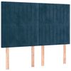 vidaXL T&ecirc;te de lit &agrave; LED Bleu fonc&eacute; 144x5x118/128 cm Velours