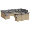 vidaXL Salon de jardin avec coussins 14 pcs beige r&eacute;sine tress&eacute;e