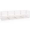 vidaXL Canap&eacute; &agrave; 4 places de jardin Blanc Bois de pin solide