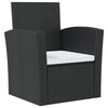 vidaXL Salon de jardin 8 pcs avec coussins r&eacute;sine tress&eacute;e noir