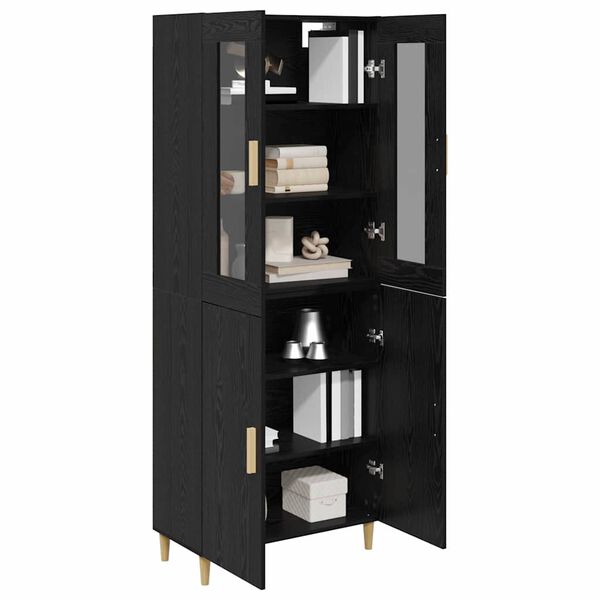 vidaXL Haut Armoire Ch&ecirc;ne noir 69,5 x 34 x 180 cm