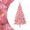 vidaXL Sapin de No&euml;l artificiel pr&eacute;-&eacute;clair&eacute; Rose 180 cm PVC