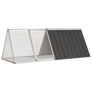 vidaXL Cage pour lapin Anthracite 201,5x80,5x71 cm Acier galvanis&eacute;