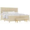 vidaXL Lit &agrave; ressorts avec t&ecirc;te de lit Cr&egrave;me 200 x 200 cm tissu