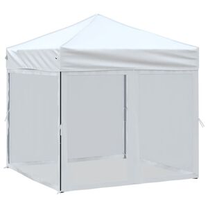vidaXL Tente de r&eacute;ception pliable avec parois Blanc 2x2 m
