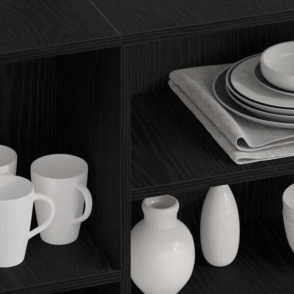 vidaXL Buffet Ch&ecirc;ne noir 120 x 30 x 75 cm Bois d'ing&eacute;nierie