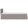 vidaXL Lit ottoman avec matelas taupe 100x200 cm tissu