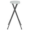 vidaXL Tabourets de bar pliables lot de 2 PEHD et acier Blanc