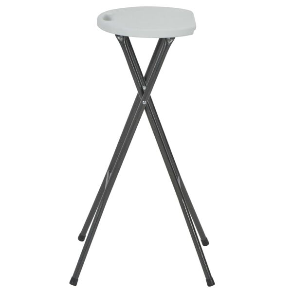 vidaXL Tabourets de bar pliables lot de 2 PEHD et acier Blanc