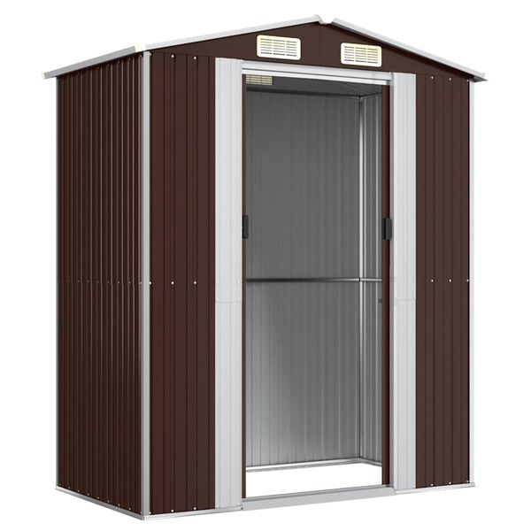 vidaXL Abri de jardin Marron fonc&eacute; 192x108x223 cm Acier galvanis&eacute;