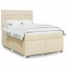 vidaXL Sommier &agrave; lattes de lit avec matelas Cr&egrave;me 140x190 cm Tissu
