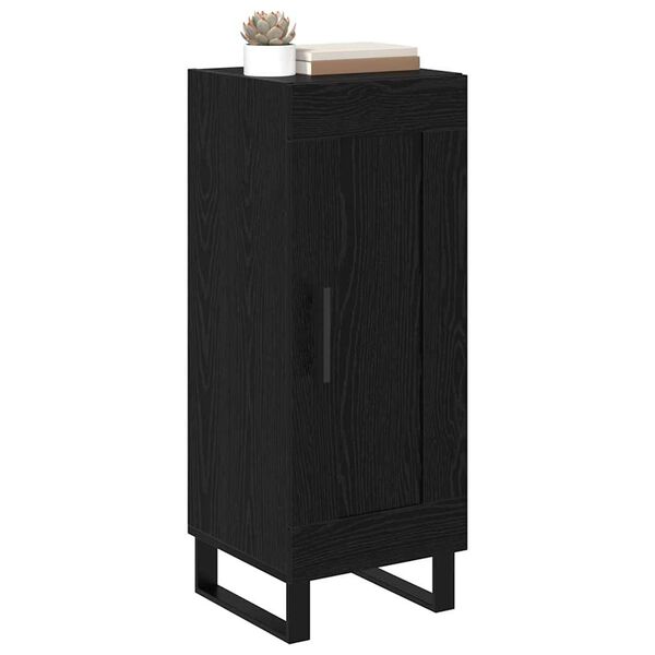 vidaXL Buffet Ch&ecirc;ne noir 34,5 x 34 x 90 cm Bois d'ing&eacute;nierie et fer