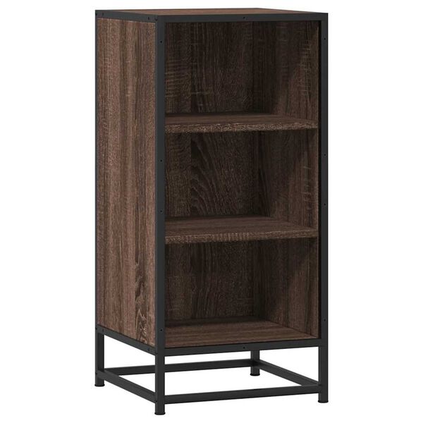 vidaXL Buffet ch&ecirc;ne marron 35,5x35x76 cm bois d'ing&eacute;nierie et m&eacute;tal