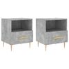vidaXL Tables de chevet 2pcs gris b&eacute;ton 40x35x47,5cm bois d&rsquo;ing&eacute;nierie