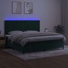 vidaXL Sommier &agrave; lattes de lit matelas et LED Vert fonc&eacute; 200x200 cm