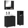 vidaXL Ensemble de mobilier de salle de bain Montage mural 3 pcs Noir