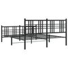 vidaXL Cadre de lit métal sans matelas avec pied de lit noir 150x200cm