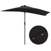 vidaXL Parasol de jardin Noir 294 x 150 x 224 cm Polyester et Acier