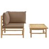 vidaXL Salon de jardin 2 pcs avec coussins taupe bambou
