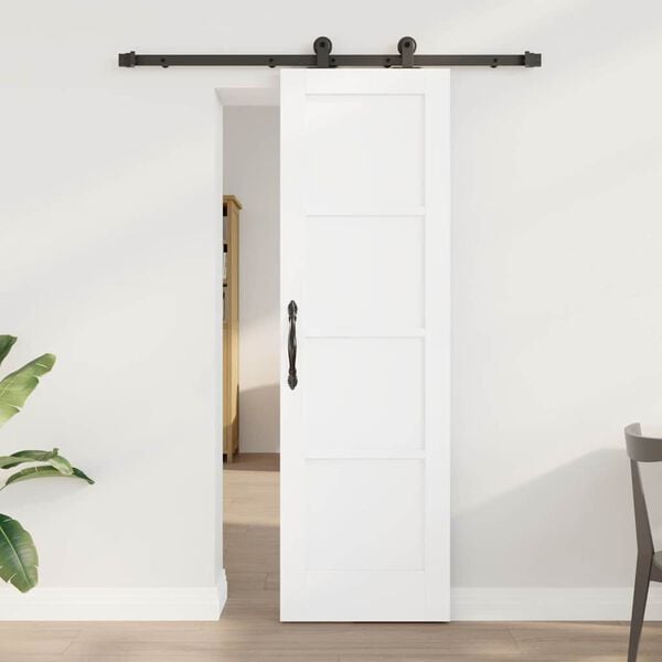vidaXL Porte coulissante ORKDAL Blanc 61 x 198,5 cm Pin massif