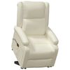 vidaXL Fauteuil de massage Cr&egrave;me Similicuir