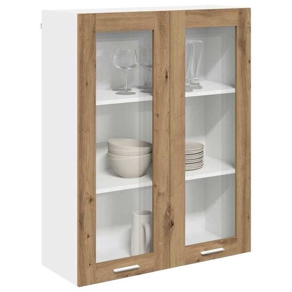 vidaXL Armoire suspendue avec porte Ch&ecirc;ne artisanal 80 x 31 x 100 cm
