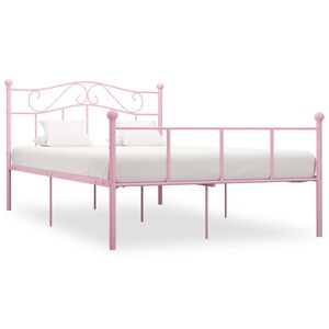 vidaXL Cadre de lit sans matelas rose m&eacute;tal 140x200 cm
